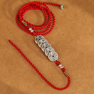 Buddha Gift 999 Sterling Silver Blessing Red String Belly Chain
