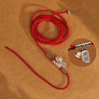 Buddha Gift 999 Sterling Silver Blessing Red String Belly Chain