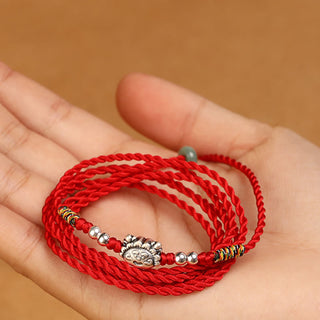 Buddha Gift 999 Sterling Silver Blessing Red String Belly Chain