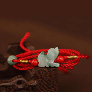 Buddha Gift Jade Peace Buckle Blessing Red String Belly Chain