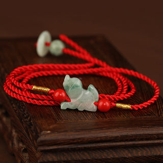 Buddha Gift Jade Peace Buckle Blessing Red String Belly Chain