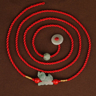 Buddha Gift Jade Peace Buckle Blessing Red String Belly Chain