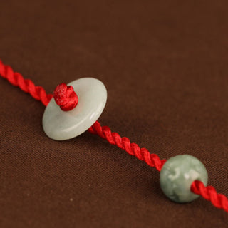 Buddha Gift Jade Peace Buckle Blessing Red String Belly Chain