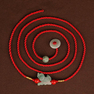 Buddha Gift Jade Peace Buckle Blessing Red String Belly Chain