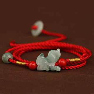 Buddha Gift Jade Peace Buckle Blessing Red String Belly Chain
