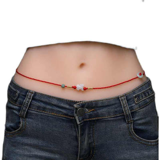 Buddha Gift Jade Peace Buckle Blessing Red String Belly Chain