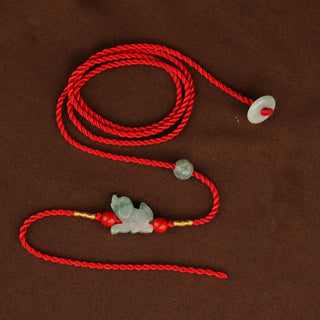Buddha Gift Jade Peace Buckle Blessing Red String Belly Chain