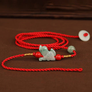 Buddha Gift Jade Peace Buckle Blessing Red String Belly Chain
