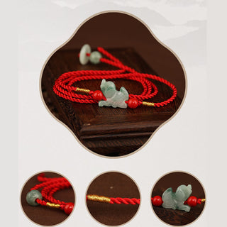 Buddha Gift Jade Peace Buckle Blessing Red String Belly Chain