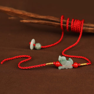 Buddha Gift Jade Peace Buckle Blessing Red String Belly Chain