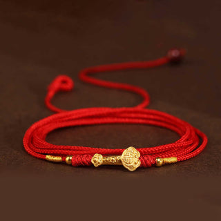 Buddha Gift 999 Solid Gold Red String Belly Chain