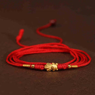 Buddha Gift 999 Solid Gold Red String Belly Chain