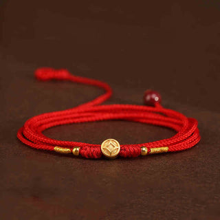 Buddha Gift 999 Solid Gold Red String Belly Chain
