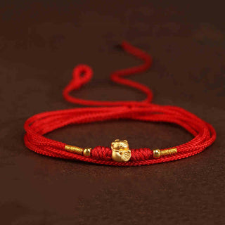 Buddha Gift 999 Solid Gold Red String Belly Chain