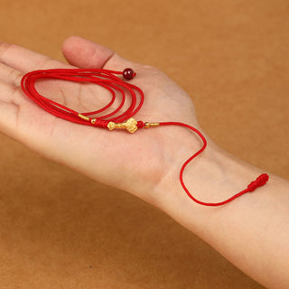Buddha Gift 999 Solid Gold Red String Belly Chain