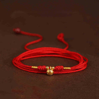 Buddha Gift 999 Solid Gold Red String Belly Chain