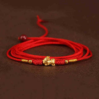 Buddha Gift 999 Solid Gold Red String Belly Chain