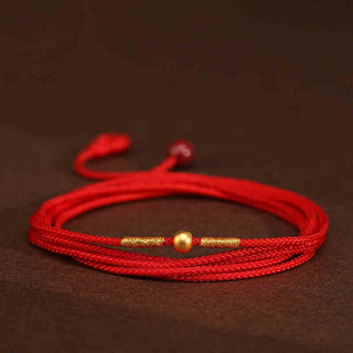 Buddha Gift 999 Solid Gold Red String Belly Chain
