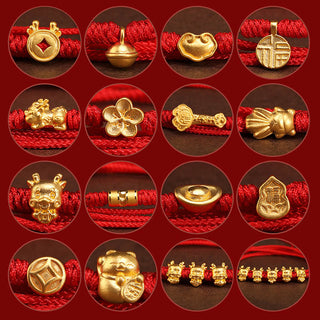 Buddha Gift 999 Solid Gold Red String Belly Chain