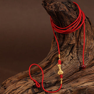 Buddha Gift 999 Solid Gold Red String Belly Chain
