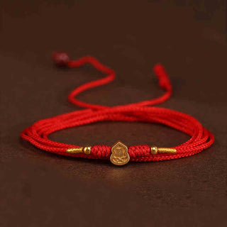 Buddha Gift 999 Solid Gold Red String Belly Chain