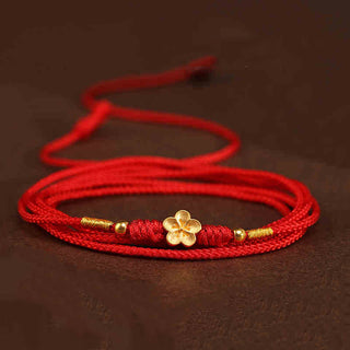 Buddha Gift 999 Solid Gold Red String Belly Chain