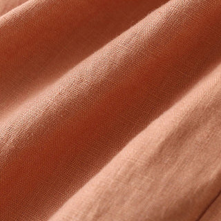 Buddha Gift Casual Cotton Linen High Waist Lace-up Wide Leg Pants With Pockets