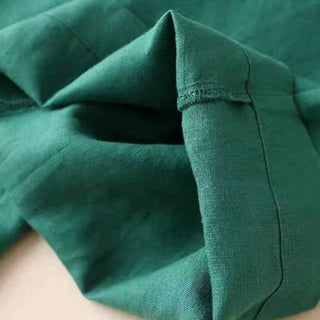 Buddha Gift Casual Cotton Linen High Waist Lace-up Wide Leg Pants With Pockets