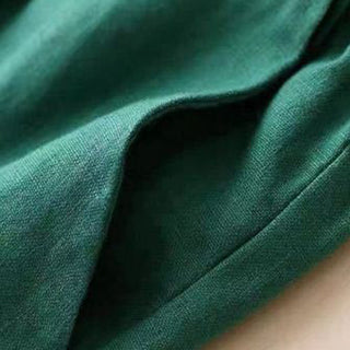 Buddha Gift Casual Cotton Linen High Waist Lace-up Wide Leg Pants With Pockets