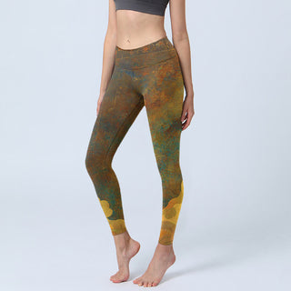 Buddha Gift Auspicious Clouds Print Lycra Fabric Fitness Leggings Women's Yoga Pants