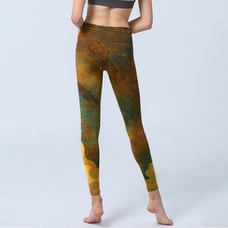 Buddha Gift Auspicious Clouds Print Lycra Fabric Fitness Leggings Women's Yoga Pants