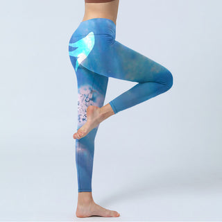 Buddha Gift Blue Dolphin Print Fitness Leggings Women's Yoga Pants