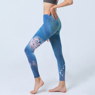 Buddha Gift Blue Dolphin Print Fitness Leggings Women's Yoga Pants