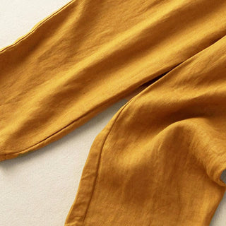 Buddha Gift Vintage Embroidery Elastic Waist Capri Harem Pants With Pockets