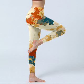 Buddha Gift Colorful Clouds Print Fitness Leggings Women's Yoga Pants