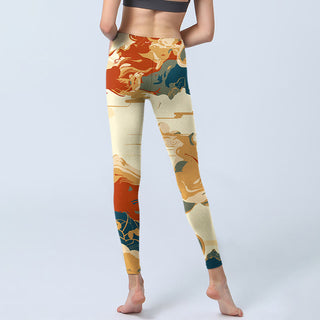 Buddha Gift Colorful Clouds Print Fitness Leggings Women's Yoga Pants