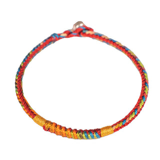 Buddha Gift Multicolor Red String Alloy 925 Sterling Silver Buckle Protection Bracelet
