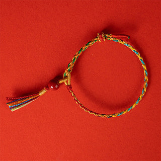 Buddha Gift Colorful String Cinnabar Concentration Bracelet