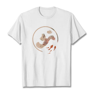 Buddha Gift OM Lotus Koi Fish Cotton Tee T-shirt