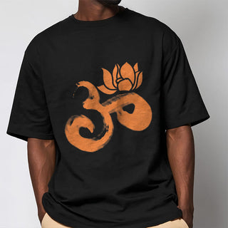 Buddha Gift OM Lotus Flower Cotton Tee T-shirt