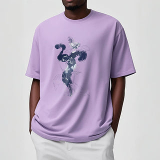 Buddha Gift OM Lotus Flower Background Cotton Tee T-shirt