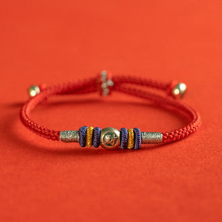 Buddha Gift Red String Chinese Characters Protection Bracelet