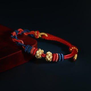 Buddha Gift String Four Srand Peach Blossom Connection Bracelet