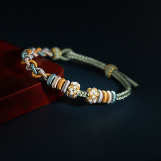 Buddha Gift String Four Srand Peach Blossom Connection Bracelet