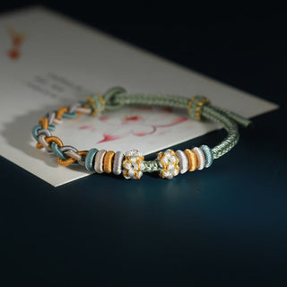Buddha Gift String Four Srand Peach Blossom Connection Bracelet