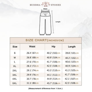 Buddha Gift Flower Leaves Pattern Loose Harem Trousers Women's Yoga Pants