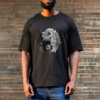 Buddha Gift Yin Yang Koi Fish Combination Cotton Tee T-shirt