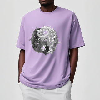 Buddha Gift Yin Yang Koi Fish Combination Cotton Tee T-shirt
