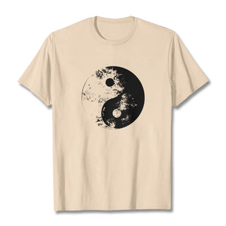 Buddha Gift Yin Yang Tai Chi Pattern Cotton Tee T-shirt