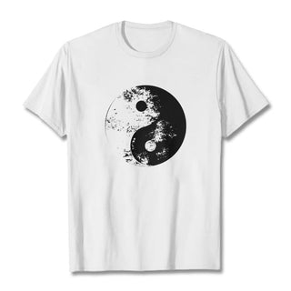 Buddha Gift Yin Yang Tai Chi Pattern Cotton Tee T-shirt